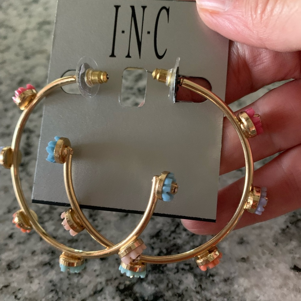 Inc hoop earrings.